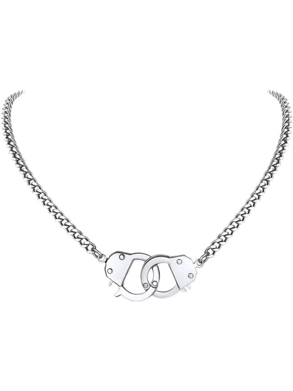 Customized Handcuff Necklace & Bracelet Set, 18K Gold Plated, Stainless Steel